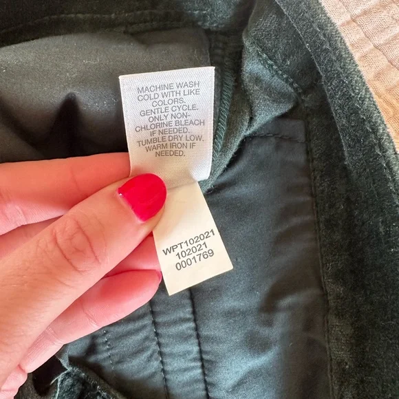 J. Jill Evergreen Velvet Dark Green Side Zip Pants NWT - Picture 11 of 12